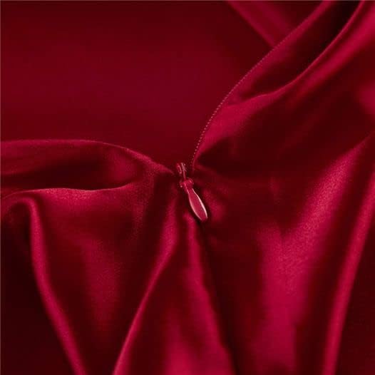 Red Silk Pillow Cases for Hair and Skin Made in USA, 100% Mulberry Silk Pillowcase for Women, King Size with Zipper, Organic, Cooling, Anti Acne, Anti Wrinkle, 1 Pc 20"x36" (King, Red)