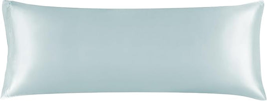 BEDELITE Satin Body Pillow Cover, Super Soft and Cooling Body Pillow Pillowcase for Hair and Skin, Breathable Silky Full Long Pillowcase Cover(20"x54", Stone Blue)