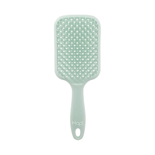 Cricket Hapi De-Knot Delight Detangler Brush Large - Featuring 154 Ultra-Soft Bristles, Flexible and Gentle Design, Fixed Bristles for Even Detangling, and an Ergonomic Wide Brush Head - Light Green