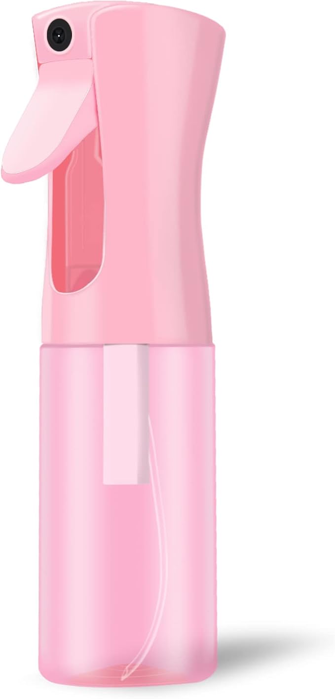 Empty Spray bottles, Continuous Spray Bottle for Hair, Spray Water Bottle Fine Mist Refillable, Skin Care, Showering Pets, Plants, travel, Ironing and Cleaning 6.8 Ounce (1 Pack, Pink)