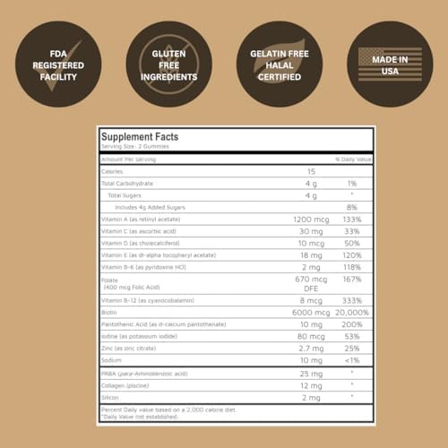 Black Girl Vitamins - Hair, Skin, and Nails Gummies with Biotin (6000 mcg), Zinc, Gelatin Free, Vitamin A, and Vitamin E - Gluten-Free. Made in The USA (Passion Fruit, 120 Count) 60 Day Supply