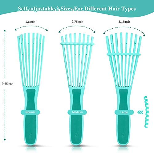 Detangling Hair Brush,Hair Detangler Brush and Wide Tooth Comb Set for Black Natural Curly Wet Dry Thick Straight Long Hair, Afro American Type 3a-4c, Comfortable Grip,Easy to Clean, Durable