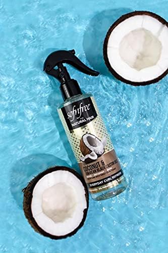 Sofn'free Coconut & Jamaican Black Castor Oil Curl Refresher Spray - Everyday Volumizer and Moisturizer for Styling Dry, Coily or Curly Hair, 8.12 Fl Oz (Pack of 3)