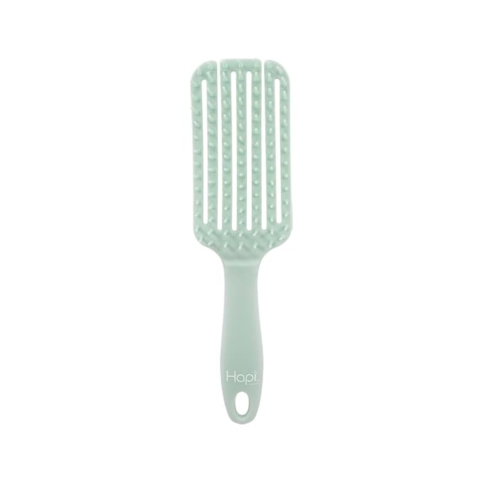 Cricket Hapi De-Knot Delight Detangler Brush Smedium - Featuring 100+ Soft Bristles, Soft, Flexible, and Gentle Design, 3 Adjustable Hair Rows for All Hair Types, and Compact Brush Head - Light Green