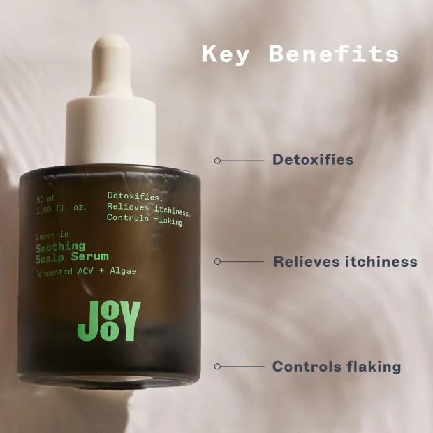 JooY Soothing Scalp Serum | Sensitive & Itchy Scalp Relief | Lightweight Leave-In Treatment | Detox & Hydrate with Fermented Apple Cider Vinegar, Niacinamide, Tea Tree & Witch Hazel