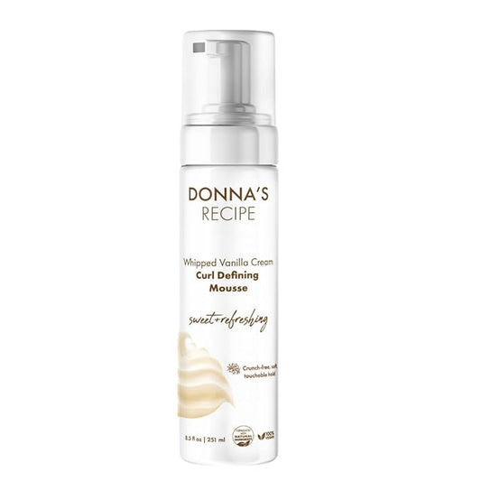 Donna's Recipe by Tabitha Brown | Curl Defining Mousse Whipped Vanilla Cream – Lightweight, Soft Hold, Frizz-Free Gloss – 8.5 fl oz