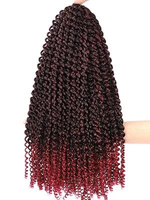 TBG Burgundy Red 24 Inch Passion Twist Crochet Hair - 8 Packs Water Wave Braiding Hair Long Spring Twist Hair Synthetic Hair Extension