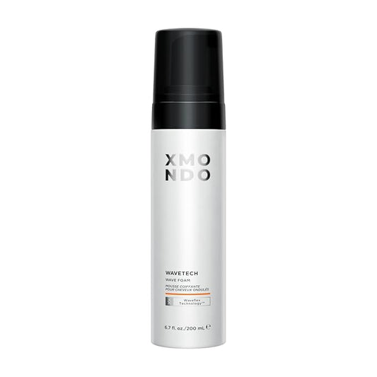 XMONDO Hair Wavetech Wave Foam, Vegan Styling Foam for Wavy Hair with Pro-Vitamin B5 and Nutrients to Hydrate Hair, Enhance Natural Curl Pattern and Fight Frizz, 6.7 Fl. Oz