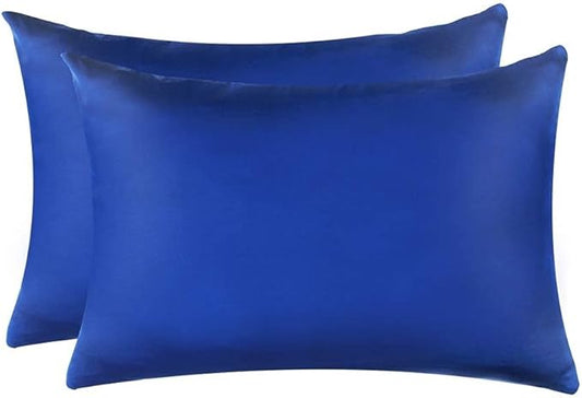 100% Mulberry Silk Pillowcases Set of 2 for Hair and Skin and Super Soft and Breathable Standard Size White/Queen/King