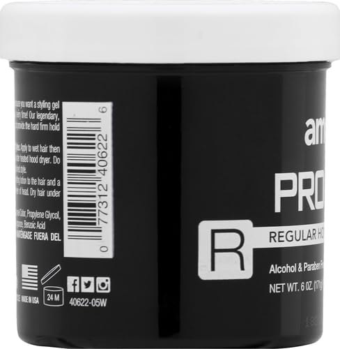 AmPro Pro Styl Styling Gel - Protects and Strengthens Your Strands - Non-Flaking, Alcohol Free, Vegan Formula - Flexible, Touchable Hold for All Hair Textures - Regular - 6 oz (Pack of 2)
