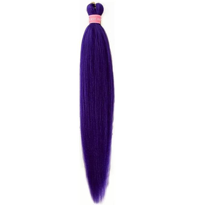 AQINBEL Braiding Hair 26 Inches 8 Bundles/Packs Crochet Twist Pre Stretched Braiding Hair for Braids Yaki Straight Texture Braiding Hair Extensions for Women(Dark Purple)