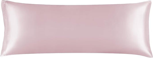 BEDELITE Satin Body Pillow Cover, Super Soft and Cooling Body Pillow Pillowcase for Hair and Skin, Breathable Silky Full Long Pillowcase Cover(20"x54", Lotus Pink)