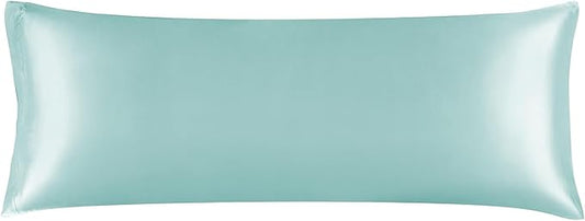 BEDELITE Satin Body Pillow Cover, Super Soft and Cooling Body Pillow Pillowcase for Hair and Skin, Breathable Silky Full Long Pillowcase Cover(20"x54", Blue Grey)