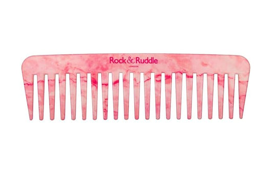 Rock & Ruddle Wide Tooth Comb | Perfect for Detangling Wet Hair and Applying Hair Color - Rose Marble