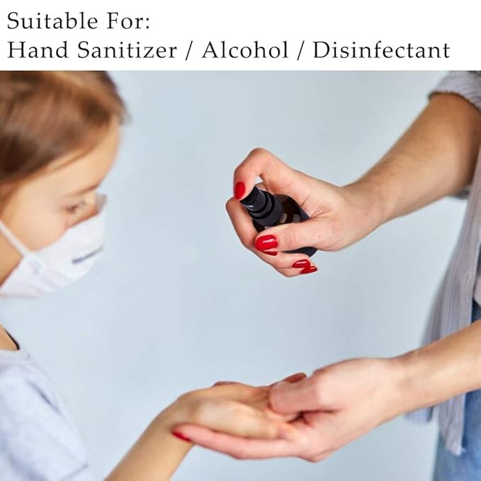 9 Pack Amber Glass Small Spray Bottles, 2oz Travel Fine Mist Empty Mini Spray Bottles for Essential Oils and Hair