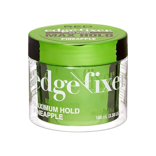 Red by Kiss Edge Fixer Hair Shine Gel, 24 Hour Max Hold, Non-Flaking, Biotin B7 Infused, Natural Styling, Professional Edge Control Wax, Perfect for Braiding (Pineapple)