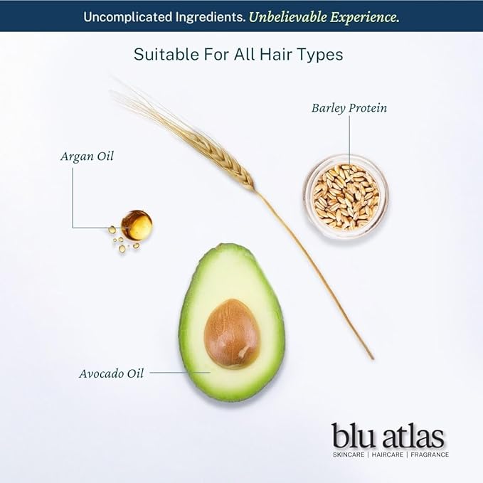 Blu Atlas Men's Natural Conditioner – Organic, Sulfate-Free, Paraben-Free – Deep Moisturizing & Scalp Soothing – Classic Scent (Bergamot, Sage, Patchouli) – Made in America – 16 oz