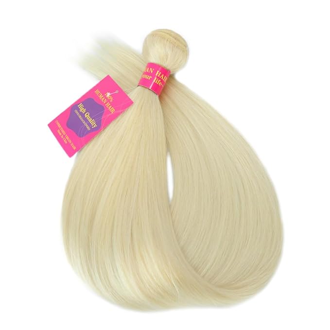 613 Bundle Human Hair 18 Inch Straight Blonde 1 Bundle Human Hair 14A Grade 100% Unprocessed Brazilian Virgin 613 Straight 1 Bundle