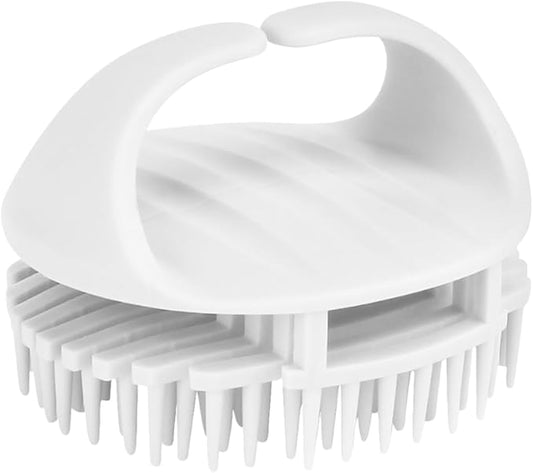 Scalp Massager Shampoo Brush,Scalp Dandruff Removal with Soft Silicone Bristles,Wet & Dry Scalp Care Head Scrubber Hair Washing,Hair Brush for Scalp Exfoliator,Comfortable for All Hair Types,White