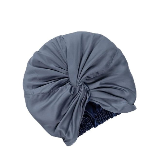 Essentials by Clementine Organic Hair Bonnet in Blue Lagoon | Silver Ion Silk Lined Bamboo Sleep Cap for Frizz-Free, Curly Hair, and Scalp Health