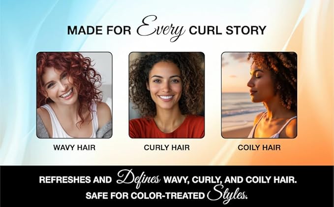 Stasia's Pure Elements Curlé Sea Salt Spray for Curly Hair with Apple Cider Vinegar – Curl Enhancer & Refresher Mist – Defines & Revives Curls Naturally, 8 oz