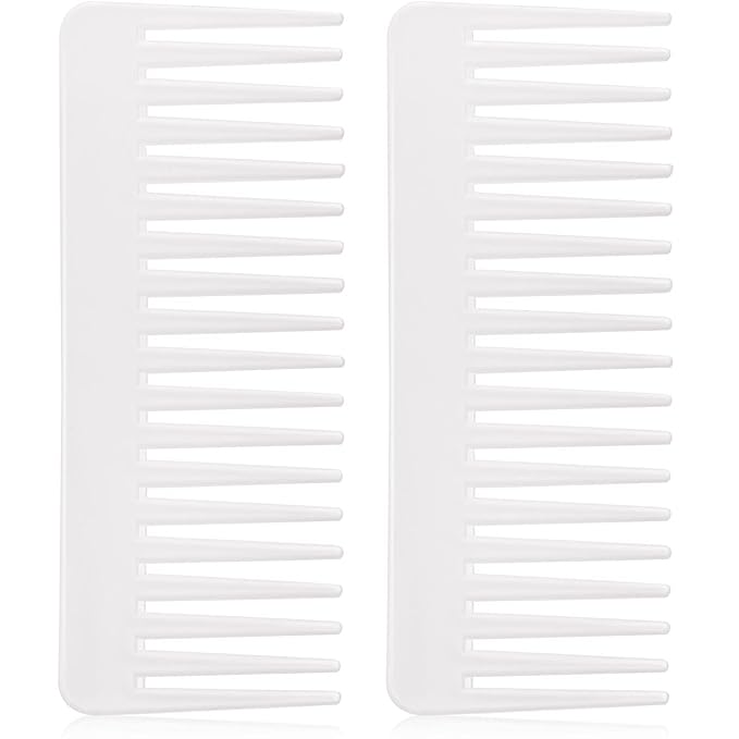 Patelai Wide Tooth Comb Large Hair Detangling Comb for Curly, Wet Dry Hair, No Handle Detangler Accessories(Transparent White)