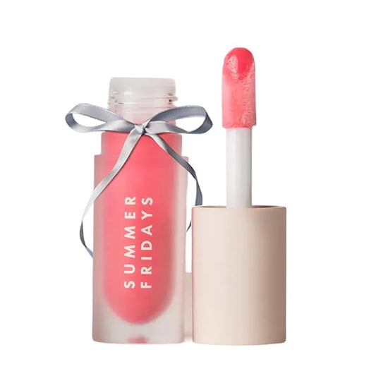 Summer Fridays Dream Lip Oil - Tinted Lip Oil with Moisturizing Sheer Coverage, High-Shine and Deep Hydration - Non-Sticky Formula for Long-Lasting Softness - Pink Cloud (0.15 Oz)