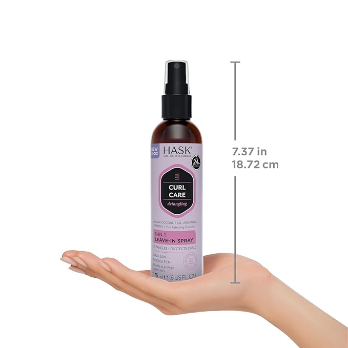 HASK 5-in-1 Leave-In Conditioner Duo (6oz-Qty 2) & Deep Conditioner Packette, Color Safe, Sulfate-Free, Paraben-Free, Gluten-Free, for All Hair Types (Curl Care)