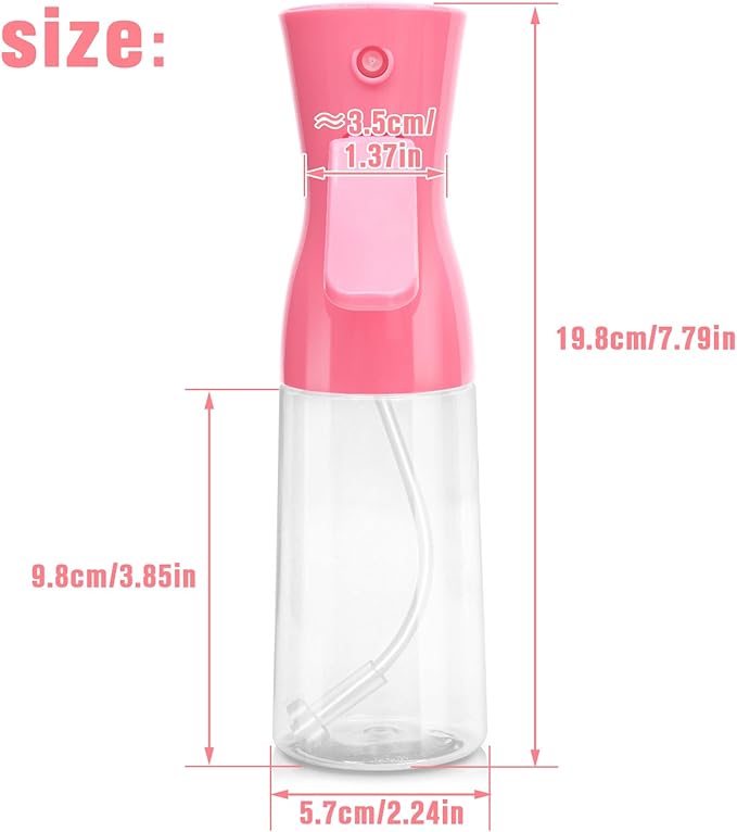 Spray Bottle,Fine Mist Spray for Hair,Ultra-Fine Continuous Spray Bottle for Skincare,Plant Care,Pet Grooming,Cleaning, Refillable Spray Container,Christmas Gift (2Pcs Light Pink)