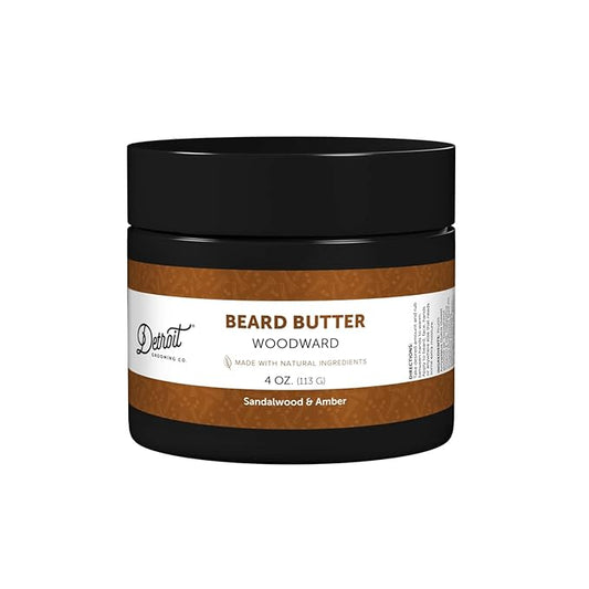 Detroit Grooming Co. Beard Butter for Men | Softens, Thickens & Hydrates with Safflower Oil & Shea Butter | Woodward Scent, 4oz