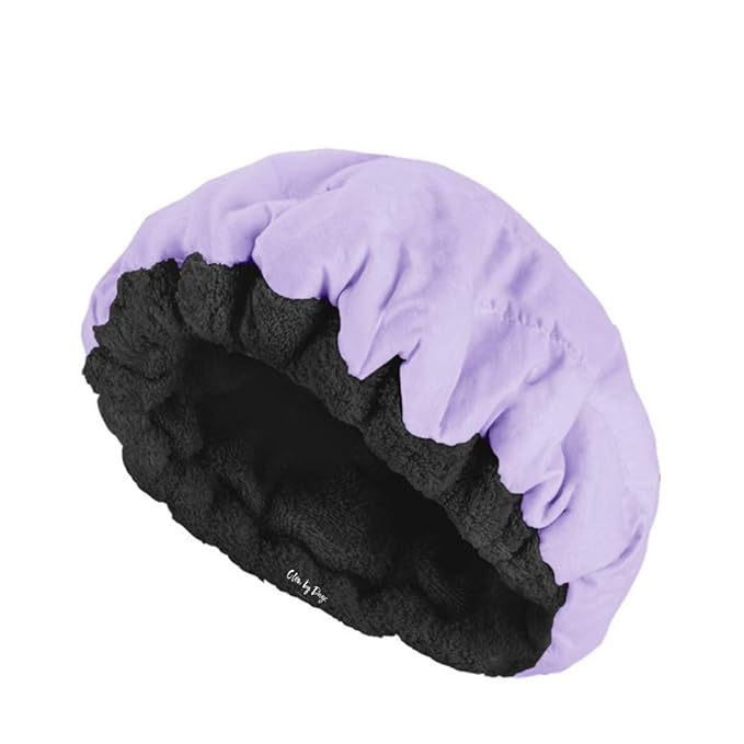 Glow by Daye Cordless Deep Conditioning Thermal Heat Cap, Microwavable Heat Therapy for Hair, Portable, Reversible Lilac