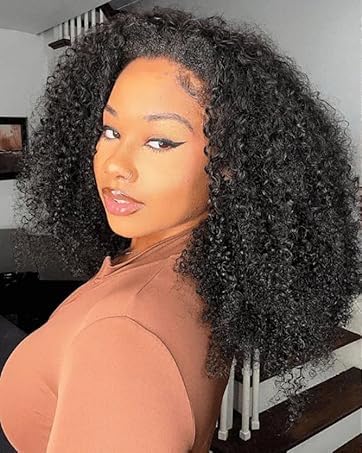 Half Wig Human Hair Jerry Curly Half Wig 200% Density Wear And Go Glueless Wigs Human Hair 3 In 1 Half Wigs With Drawstring Seamless Flip Headband Wig For Women 20Inch