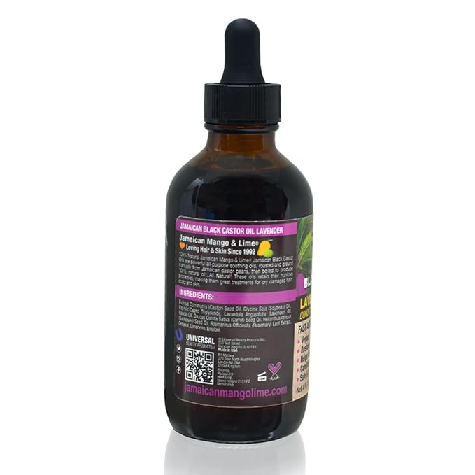Jamaican Mango & Lime Black Castor Oil – Hair & Scalp Oil for Locs, Braids, Twists & Natural Hair – Strengthens, Moisturizes & Promotes Hair Growth (4oz (Pack of 1), Lavender)
