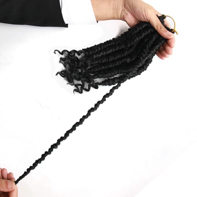 12 Inch Black Crochet Hair For Black Women 8 Packs Crochet Braids Spring Twist Crochet Braiding Curly Crochet Hair Spring Twist Hair Curl End (12inch (Pack of 8), 1B#)