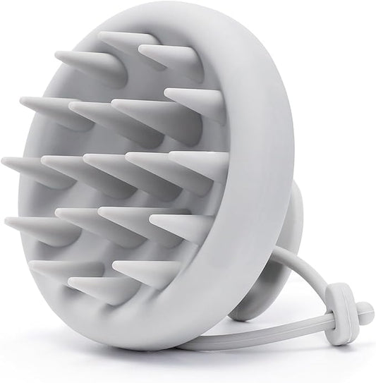 Scalp Massager Tool Shampoo Brush, Scalp Scrubber with Soft Silicone Bristles, Scalp Massager Hair Grouth, Dandruff Removal, Wet Dry Hair Scrubber Brush for All(Gray)