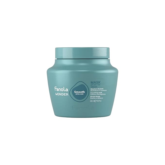 Fanola Smoothing Curly Hair Mask - Anti Frizz Deep Conditioning Hair Mask - Formulated with Cotton Oil & Cocoa Butter to Make Straightening Curls & Waves Easier - Detangling & Softening (500 ml)