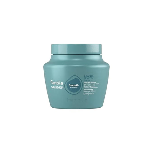 Fanola Smoothing Curly Hair Mask - Anti Frizz Deep Conditioning Hair Mask - Formulated with Cotton Oil & Cocoa Butter to Make Straightening Curls & Waves Easier - Detangling & Softening (500 ml)