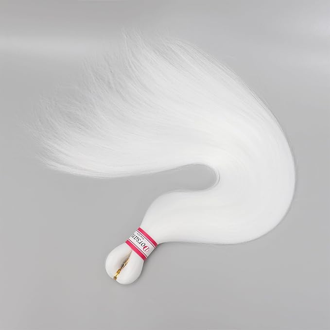 Dorsanee White Braiding Hair Pre Stretched 20 Inch 3 Packs Professional Easy Braiding Hair for Crochet Braids Twists Locs Hair Soft Yaki Texture Hot Water Setting Synthetic Hair Extensions