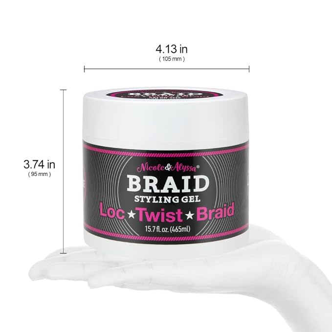 Nicole & Alyssa Hair Styling Agent: Braid Foam (7.2oz) and Loc/Twist Braid Gel (15.7oz) Combo