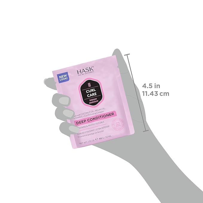 HASK 5-in-1 Leave-In Conditioner Duo (6oz-Qty 2) & Deep Conditioner Packette, Color Safe, Sulfate-Free, Paraben-Free, Gluten-Free, for All Hair Types (Curl Care)