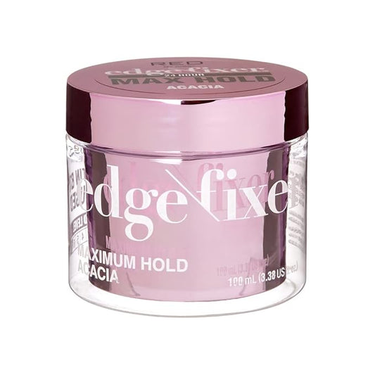 Red by Kiss Edge Fixer Hair Shine Gel, 24 Hour Max Hold, Non-Flaking, Biotin B7 Infused, Natural Styling, Professional Edge Control Wax, Perfect for Braiding (Acacia)