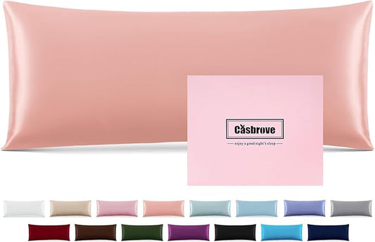 Silk Body Pillow Cover Pillow Pillowcase for Body Pillow Soft Pillow Covers Pillow Case Mulberry Silk Pillowcase for Sleep(Baby Pink,20"X 54",1pc)