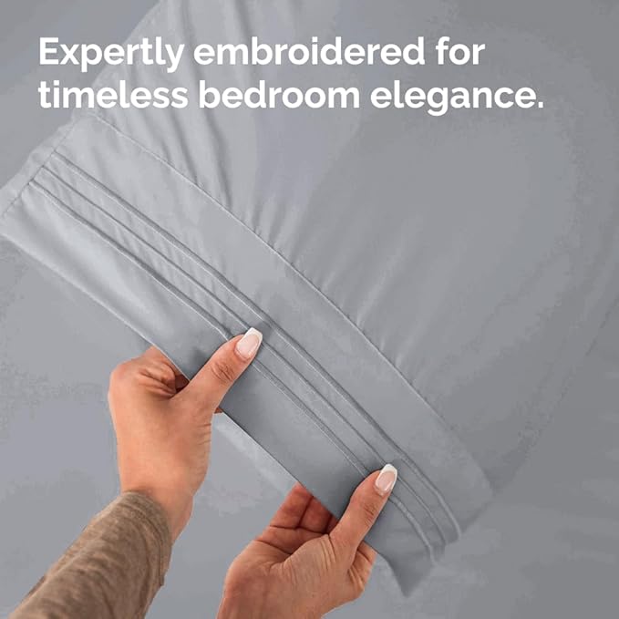 Standard Pillow Cases Set of 2 - Soft Hotel Quality Pillowcase Covers - Comfy & Wrinkle Free - Stain and Fade Resistant - Machine Washable Pillow Protectors - 2 Piece Set - Standard Size Steel Blue