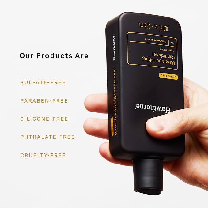 Hawthorne Frizz Fighter Shampoo. Mens Curly Hair Shampoo with Shea Butter and Coconut Oil to Hydrate Hair and Tame Frizz. Sulfate Free, Paraben Free, Mens All Natural Shampoo. 8 Fl. Oz. 2-Pack.