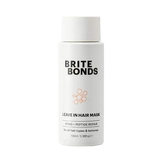 Brite Bonds Leave in Hair Mask with Peptides and Bonds - Revitalize, Reverse & Repair All Types of Hair Damage - Vegan Cruelty-Free Bonds Hair Mask with Refreshing Coconut Scent (3.38 Fl Oz)
