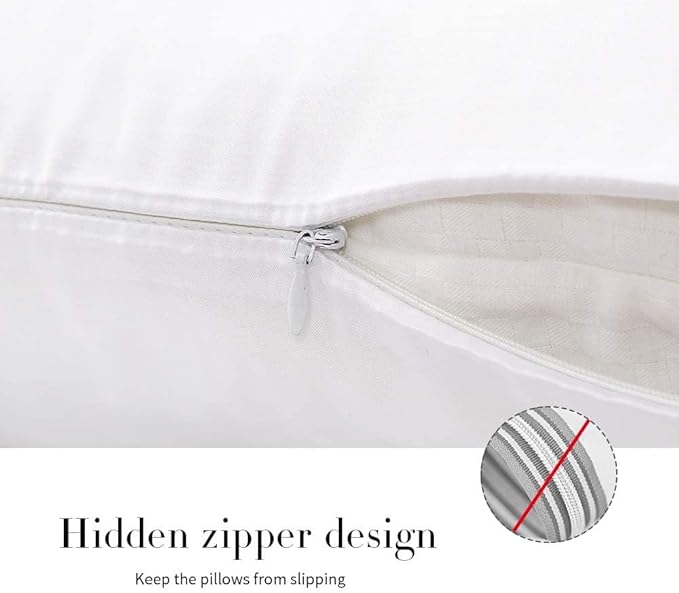 100% Mulberry Silk Pillowcases Set of 2 for Hair and Skin and Super Soft and Breathable Queen Size Nature Silk Pillowcases (Queen, White)