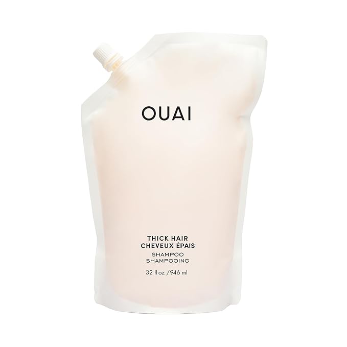 OUAI Thick Shampoo Refill - Moisturizing Shampoo with Keratin, Marshmallow Root, Shea Butter & Avocado Oil for Thick Hair - Strengthens & Hydrates - Paraben, Phthalate & Sulfate Free (32 Fl Oz)