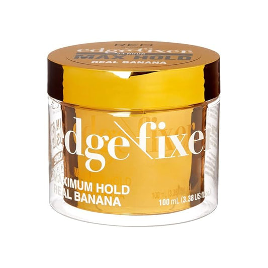 Red by Kiss Edge Fixer Hair Shine Gel, 24 Hour Max Hold, Non-Flaking, Biotin B7 Infused, Natural Styling, Professional Edge Control Wax, Perfect for Braiding (Real Banana)