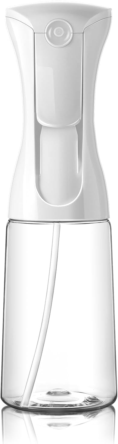 Mistifi Continuous Ultra Fine Mist Spray Bottle – Refillable Water Mister for Hair, Hairstyling, Barber, Salon, Plants, Cleaning, Skincare (200ml 1Pc, Transparent bottle)