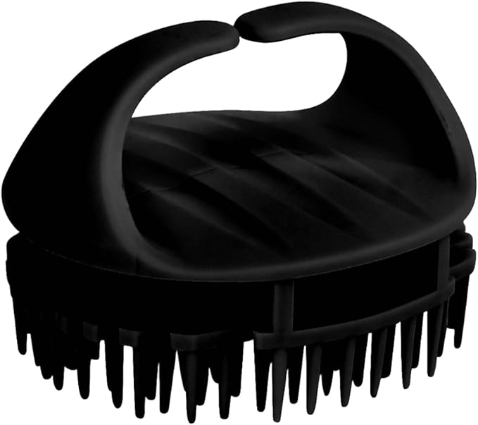 Scalp Massager Shampoo Brush,Scalp Dandruff Removal with Soft Silicone Bristles,Wet & Dry Scalp Care Head Scrubber Hair Washing,Hair Brush for Scalp Exfoliator,Comfortable for All Hair Types,Black